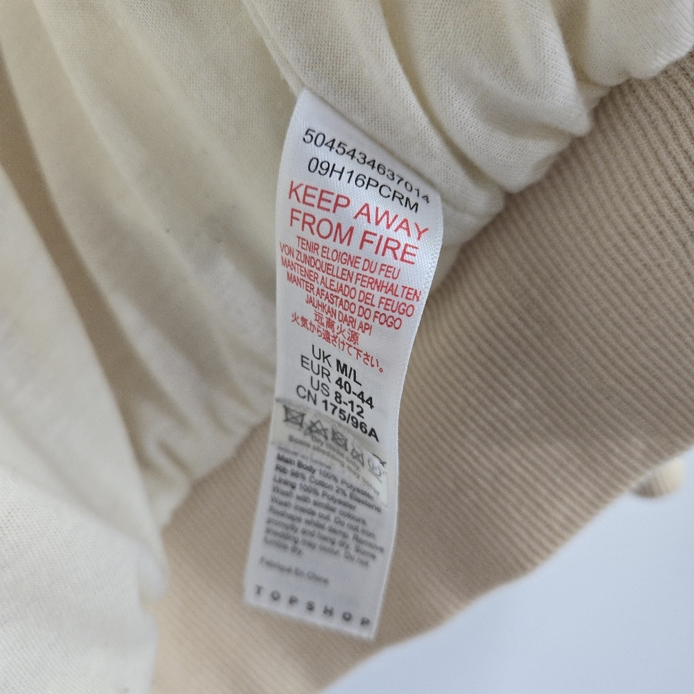 Top‎ Shop Jacket Cream Faux Fur Hooded Bomber - Picture 12 of 16